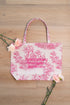 Zafu Bag rosa in toile de Jouy ricamata a mano, borsa artigianale per la guarigione interiore e per trasportare il tuo zafu 